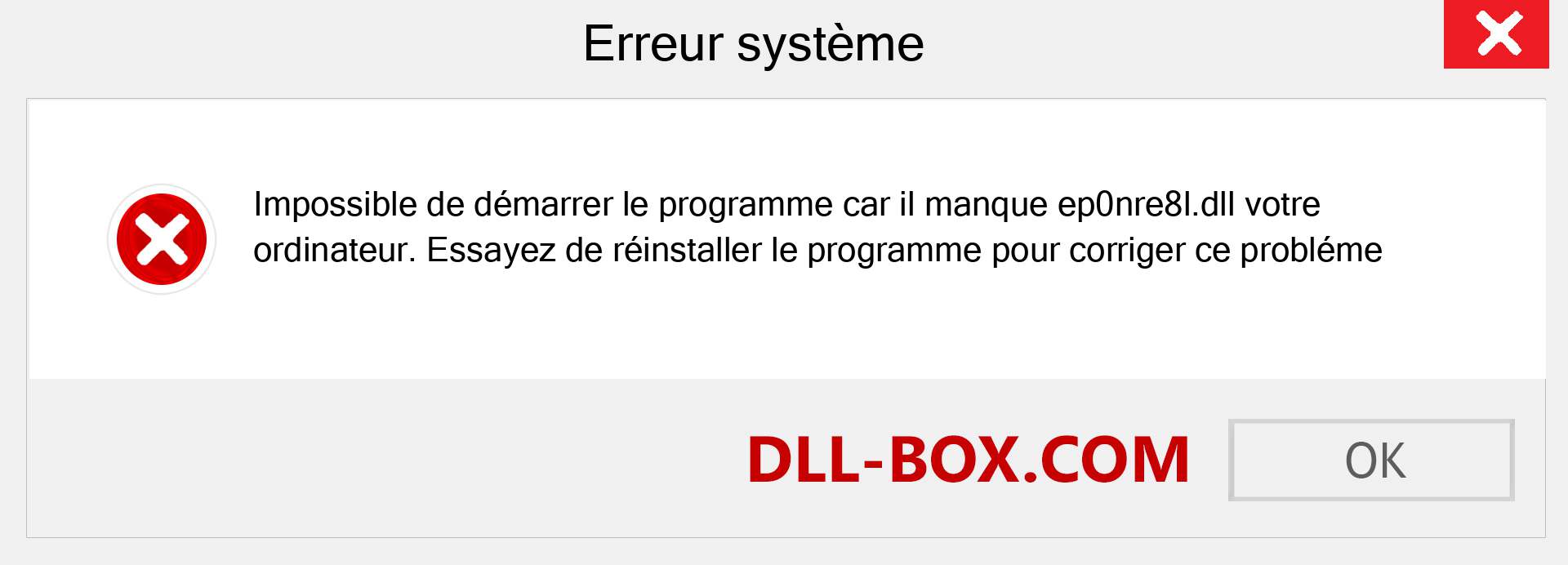 Le fichier ep0nre8l.dll est manquant ?. Télécharger pour Windows 7, 8, 10 - Correction de l'erreur manquante ep0nre8l dll sur Windows, photos, images